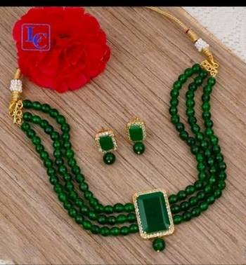 Green pearl necklace-sets 1