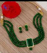 Green pearl necklace-sets