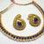 Dark Blue Mango Pearl Polki Necklace Set