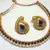 Dark Blue Mango Pearl Polki Necklace Set
