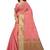 Pink woven Cotton Saree with blouse