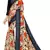 Grey printed silk blend saree with blouse