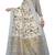 Off white woven linen saree with blouse