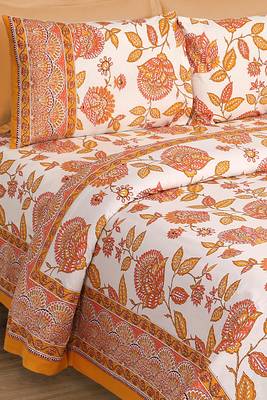 Yellow Jaipuri Cotton Double Bedsheet 2