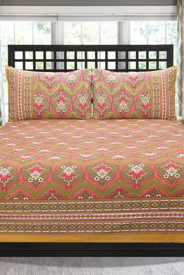 Pink Jaipuri Cotton Double Bedsheet 1