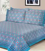 Blue Jaipuri Cotton Double Bedsheet