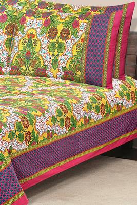 Yellow Jaipuri Cotton Double Bedsheet 2