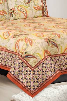 Yellow Jaipuri Cotton Double Bedsheet 3