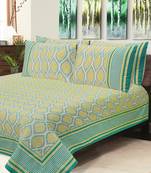 Green Jaipuri Cotton Double Bedsheet