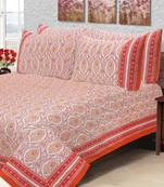 Red Jaipuri Cotton Double Bedsheet