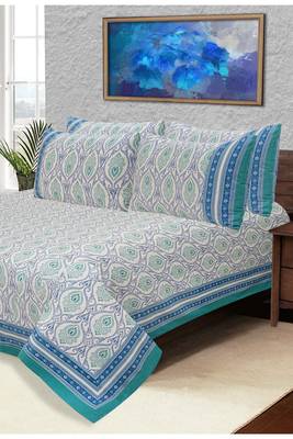 Blue Jaipuri Cotton Double Bedsheet 1