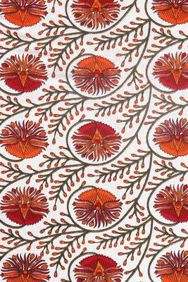 Red and White Jaipuri King Size Cotton Bedsheet 5