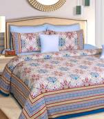 Multicolor Jaipuri King Size Cotton Bedsheet