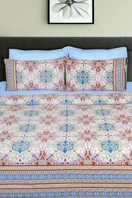 Multicolor Jaipuri King Size Cotton Bedsheet 3