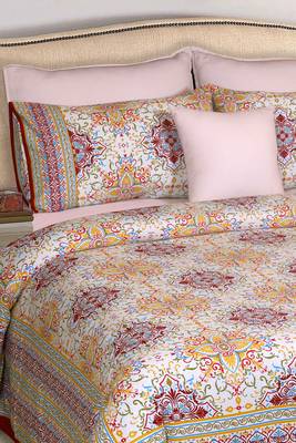Multicolor Jaipuri King Size Cotton Bedsheet 2