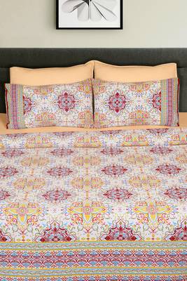 Multicolor Jaipuri King Size Cotton Bedsheet 3