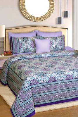Multicolor Jaipuri King Size Cotton Bedsheet 1