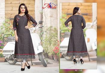 Grey Printed Designer Kurti With Embroidery Work Ready To Wear 3