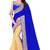 Royal Blue Desingner embroderied Georgette Saree With Blouse Piece