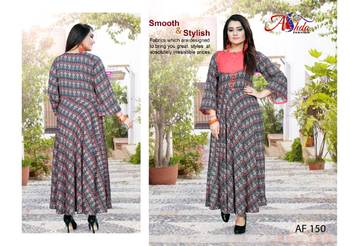 Multicolor printed rayon ethnic kurtis 4