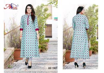 Multicolor printed cotton ethnic kurtis 4