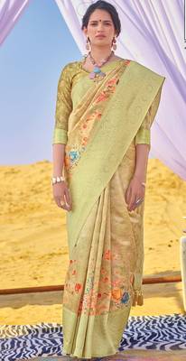Multicolor woven silk saree with blouse 1