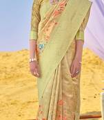 Multicolor woven silk saree with blouse