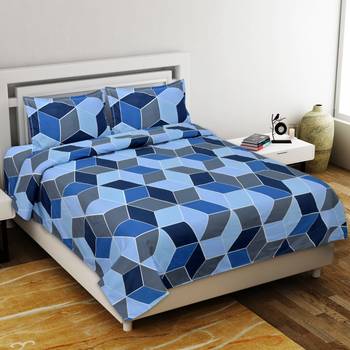 Multicolour Double Bed Sheet With Pillow Cover 1