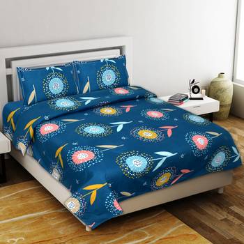 Multicolour Double Bed Sheet With Pillow Cover 1
