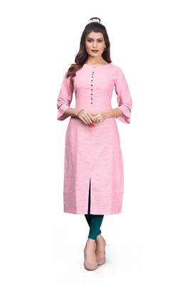 Khadi Cotton kurti for Women Pink 1