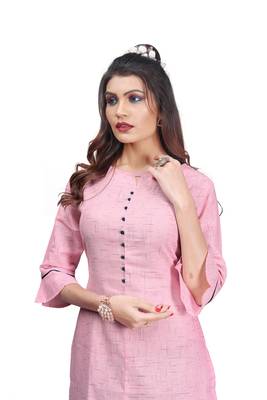 Khadi Cotton kurti for Women Pink 3