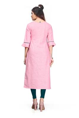 Khadi Cotton kurti for Women Pink 4