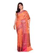 Pink hand woven banarasi saree with blouse