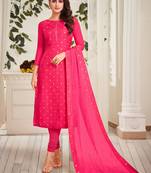 Magenta printed chanderi silk salwar