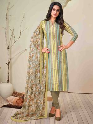 Yellow embroidered cotton salwar 1