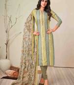 Yellow embroidered cotton salwar
