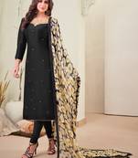 Black embroidered chanderi silk salwar