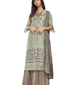 Green embroidered chanderi silk salwar
