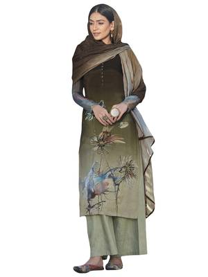 Green printed satin salwar 1