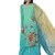 Turquoise printed satin salwar