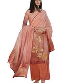 Orange printed satin salwar