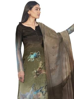 Green printed satin salwar 2