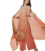 Orange printed satin salwar