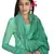 Green printed satin salwar