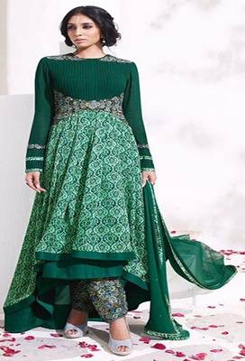 Green embroidered georgette salwar 1