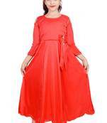 Orange plain satin
 kids-girl-gowns