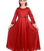 Maroon plain satin
 kids-girl-gowns
