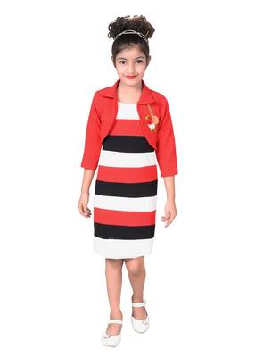 Red plain blended cotton kids-tops 1