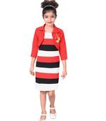 Red plain blended cotton kids-tops