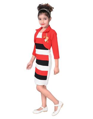 Red plain blended cotton kids-tops 2